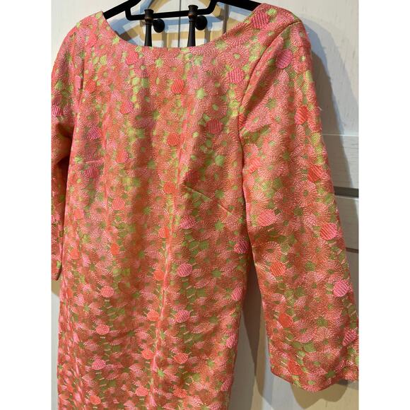 Lilly Pulitzer Mandy Hotty Pink Loopy Lilly Lace Metallic Tunic Dress Sz 6 - Picture 4 of 7